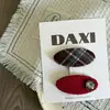 Pinza para el pelo de terciopelo color vino cereza con lazo de amor para niños, pinza lateral, pinza para flequillo