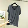 2022 nuevo verano holgado cuello en V moderno adelgazante encaje camiseta mujer manga corta modal camiseta interior top
