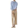 Pantalones casuales de primavera y verano para mujer, plisados, sencillos, sueltos, cómodos, elásticos, Miyake, pantalones rectos adelgazantes de cintura alta clásicos