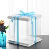 Caja transparente tres en uno para pastel de cumpleaños 4 6 8 10 12 14 16 pulgadas altura doble capa fábrica mayoreo