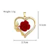 Cobre con Oro RealRosa Terciopelo RojoAmorModaCrucifijo Joyería DIY Transfronteriza con CobreZircónMicroincrustación