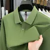 Camisa Polo de Algodón Puro con Cuello y Mangas Largas para Hombre de Primavera y Otoño Tops Casuales para Hombre Camiseta de Color Puro Piqué 100% Algodón para Hombre