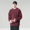Sudadera de manga larga con cuello redondo para hombre, nuevo estilo otoño 2026, diseño de bloques de color estilo americano con costuras visibles, top casual texturizado