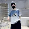 Camiseta de Manga Corta para Niños 2026 Estilo Nuevo Verano Niños Degradado Tie-Dye 100% Algodón Puro Top para Estudiante Camiseta