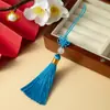 Nylon Hilo Pequeño Jade Nudo Nudo Chino Borla Saquito Colgante Borla Acabado Colgante Memoria USB Marcapáginas Estilo Antiguo Borla de Jade