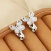 Luochen Luz Atmosfera de Verão Super Brilhante Full Diamond Borboleta Clipe de Orelha Sem Furo Orelha Estilo Cool Moda de Nicho Brincos Brincos para Mulheres