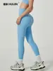 Calça de Yoga Europeia e Americana Outono/Inverno Transfronteiriça Sem Marcas Embaraçosas, Cintura Alta Elástica Levanta Bumbum Justa Bumbum de Pêssego Calça Esportiva Fitness
