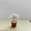 Venta Caliente Transfronteriza Grava de Cristal Natural Árbol del Dinero Base de Ágata Tejida a Mano Planta en Maceta de Cristal Decoración para Coche
