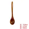 Cuchara Pequeña de Madera Estilo Japonés Cuchara de Postre Sopa para Niños Mango Largo Madera Maciza Cuchara para Arroz Cuchara para Miel Cuchara Tenedor Hecho a Mano Vajilla Grabado