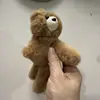 Pulseira de Ursinho Fofa e Macia Tapa Brinquedo de Pelúcia Boneco de Urso Deitado Presente Poliéster Feito à Mão