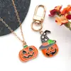 Série Popular Transfronteiriça de Halloween DIY Liga de Zinco Esmalte Gato Abóbora Peculiar Chapéu Brincos Pingente Acessórios