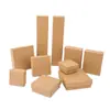 Fabricante Vende Caja de Empaque para Joyería de Papel Kraft Oscuro, Pendientes, Anillos, Pulseras, Collares, Cajas de Joyería, Retro Clásico