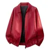 Chaqueta retro de cuero PU estilo americano, nueva colección primavera/otoño, corte holgado, con cuello alto, estilo chaqueta de motociclista, prenda exterior casual para parejas, chaqueta de cuero unisex
