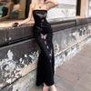 Vestido de tirantes finos con estampado de mariposa y cangrejo de cinco paneles para mujer, Nuevo estilo de verano, Vestido sexy de sirena de deseo puro, Vestido bodycon que ciñe la cintura