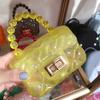 2025 Nuevo Estilo Coreano de Moda Bolso Estilo Chanel Versátil Cuadros de Diamantes Cadena Bolso Transparente de Gelatina Bolso Cruzado de Perlas