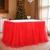 Decoración popular de mesa de postres para banquetes de cumpleaños de Amazon, faldón de mesa de malla, faldón de mesa para fiesta de Halloween