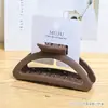 Porta tarjetas de goma de alta calidad, gran pinza para el pelo, horquilla marrón sencilla, código de barras, accesorios para el cabello, clip de tiburón para la parte posterior de la cabeza