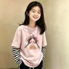 Camiseta de manga larga con retazos de algodón puro para niñas, nueva y elegante, para primavera y otoño 2026, top infantil casual, camiseta básica para niños mayores