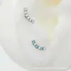 Pendientes de Titanio F136 con Seis Filas de Circonita, Tachuelas para Cartílago del Oído, Joyería para Piercings de Aleación de Titanio G23, Tachuelas para Canal Auditivo, Tachuelas para Labio
