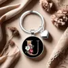 Chaveiro de Flor Rosa Mais Vendido no Exterior Letra A-Z Moda Retrô Pedra do Tempo Chaveiro de Carro Personalizado Atacado