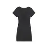 2026 Nueva Moda Femenina Transfronteriza Europea y Americana Sexy Hueco Bodycon Falda Corta Color Sólido Manga Corta Vestido Y2K