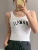 Top de Tirantes con Bordado de Letras Hawaianas Hawaii Estilo Bm para Mujer para Usar por Dentro y por Fuera, Chaleco de Aspecto Adelgazante Verano
