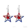 Pendientes de Gancho para Oreja con Bandera del Día de la Independencia de EE. UU. Accesorios Creativos para la Oreja de Vacaciones Joyería de Fiesta Celebración de Estrellas Pendientes Transfronterizos
