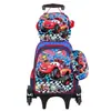 Nueva Lindo Carrito Escolar para Estudiantes de Primaria Grados 3~6 Set de Tres Piezas de Dibujos Animados Mochila Escolar de Dos Ruedas Seis Ruedas para Niños Lista para la Venta