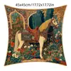 Funda de Almohada Navideña Tridimensional con Patrones de Reno, Muñeco de Nieve y Árbol de Navidad para Funda de Cojín de Sofá de Sala de Estar