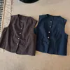 Nuevo chaleco sin mangas de moda estilo coreano para mujer, para principios de otoño de 2026, corte holgado, adelgazante, top versátil, color liso, estilo coreano