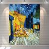Nueva Serie de Cafés de Van Gogh Tela Europea y Americana Tela Estrella Colgante Pared de Fondo Decorativa para Dormitorio Tapiz Tela de Pared de Girasol