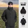 Jaqueta outdoor masculina de outono e inverno, à prova de vento e à prova d'água, três em um casual destacável, casaco de montanhismo quente