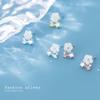 Pendientes Erocky S925 de plata con forma de concha y diamante para mujer, mini pendientes Mori sencillos japoneses y coreanos, G3427