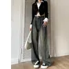 Jeans de Pierna Ancha Primavera 2025 para Tallas Pequeñas Sueltos Viejos Plisados Hermana Gordita Caída Cintura Alta Pantalones Rectos