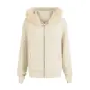 Moletom Feminino Retro de Outono e Inverno com Gola de Pelo e Zíper, Slim, Cardigan Slim, com Capuz, Versátil, Estilo Preppy, Jaqueta Casual