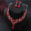 Conjunto de Dos Piezas de Collar y Pendientes Nupciales Exagerados Estilo Retro Caliente Original, Conjunto de Joyería de Cristal de Alta Gama para Fiesta de Banquete
