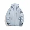 Chaqueta de color block para exteriores para pareja, chaqueta impermeable y cortavientos con capucha, ropa de montañismo
