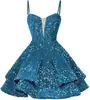Vestido de Baile Sexy Sem Alças com Lantejoulas Estilo Novo Europeu e Americano 2026 Vestido de Noite Vestido Curto Elegante Amazon