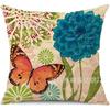Fronteira capa de almofada de primavera e verão estampa retrô série flor borboleta decoração de fazenda direto da fábrica capa de almofada de linho