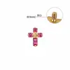 F136 Aleación de Titanio Chapado en Oro Multicolores Cruz Interna Rosca Interna Aretes de Lóbulo Aretes de Hélice Aretes de Labio Joyería para Piercings Accesorios Pendientes