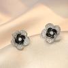 Aretes para mujer en línea rojos nuevos Camelia circonita aretes elegantes diseño nicho temperamento aretes de flores al por mayor