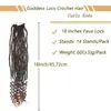 Fábrica de perucas Xuchang em estoque peruca de trança suja africana 18 polegadas cabelo de crochê liso Goddess locs
