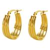 Estilo europeu e americano de aço inoxidável pigmento de ouro anel brincos moda feminina brincos coringa 18k brincos de alto sentido jóias atacado