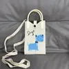 Bolsa de Celular Xadrez Feminina Transversal de Ombro Pequena Bonita Leve Tecida à Mão Bolsa de Tricô