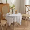 Mantel cuadrado de encaje floral, mantel circular y cuadrado calado para decoración de mesa de comedor, mantel impermeable y a prueba de aceite para dormitorios de estudiantes