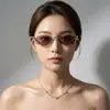 2026 Sin Marco Metal Lujo Moda Estilo Ins Tendencia Ropa de Fiesta Gafas de Sol