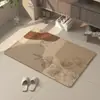 Alfombra de Piso Tejida de Lino para Baño 2026 Estilo Nuevo Entrada al Baño Absorción de Agua Secado Rápido Felpudo Antideslizante para Lavabo