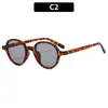 Estilo Nuevo Casual Versátil Elegante Montura Redonda Personalizados Gafas de Sol Europeas y Americanas Viajes al Aire Libre Vacaciones Protección Solar Gafas de Sol Transfronterizas