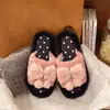 Chinelos Femininos de Pelúcia para Outono e Inverno, Modelo Slip-On com Laço, Confortáveis, Estilo Coreano, Para Casa 2026