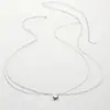 Joyería Transfronteriza Europea y Americana, Cadena de Cintura Versátil de Metal Simple con Forma de Corazón para Mujer, Sexy Cadena Corporal de Doble Capa con Forma de Corazón de Moda